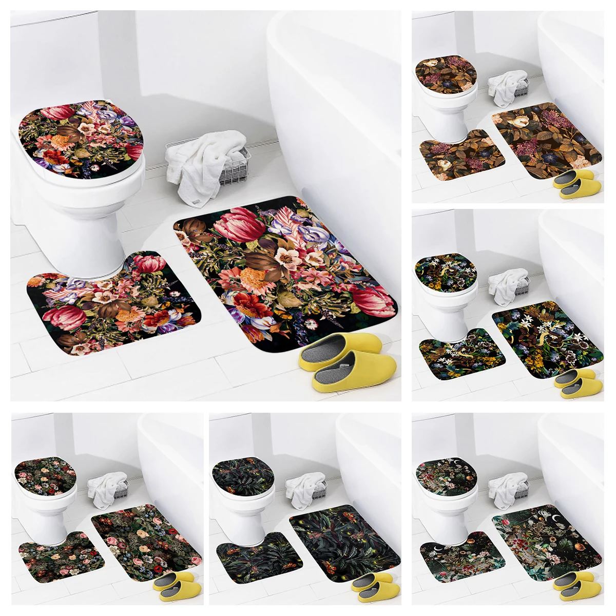 Home bathroom floor mats animal style Bath Foot mat modern accessories rug Toilet mat Bathtub anti-slip carpet plant fruit cute