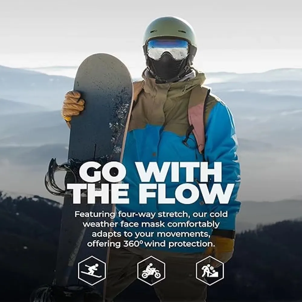 قناع التزلج بالاكلافا من الصوف القطبي لكامل الوجه والرقبة قناع دراجة نارية مقاوم للرياح أغطية الرأس والأوشحة ملحقات التزلج في الهواء الطلق