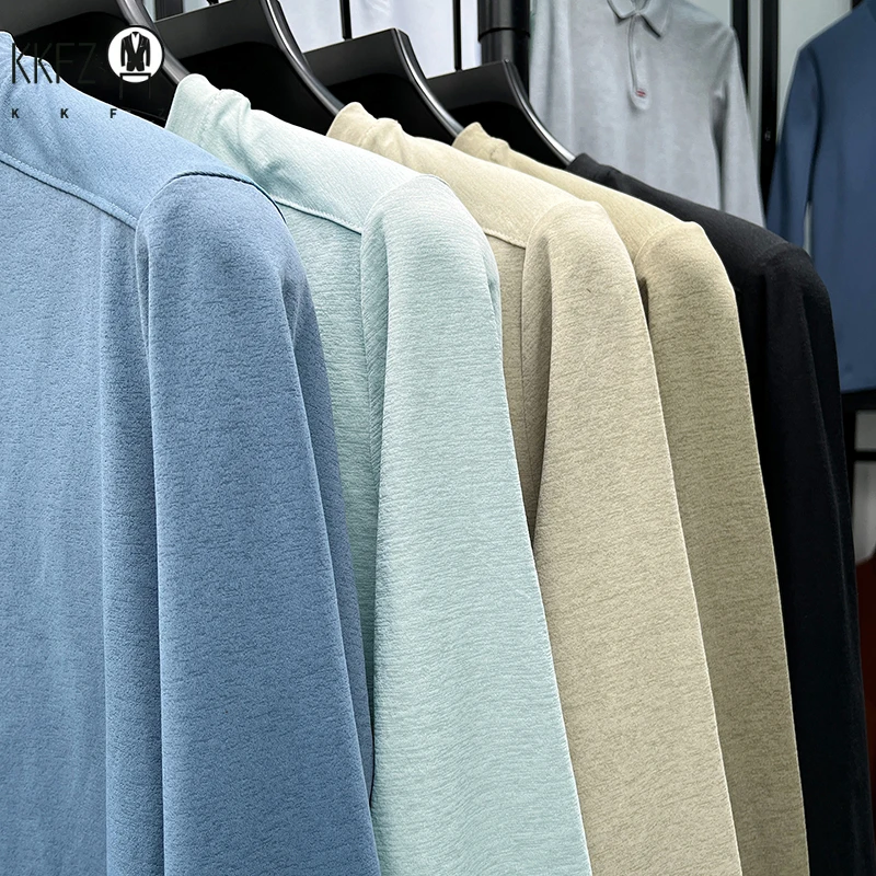 Men's Soft Henley Neck Pullover With Button Placket Long Sleeve Shirt For Daily Wear And Business - view 6