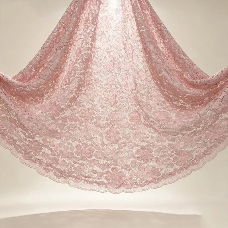 Mistlace 5 Yard Lace Vintage Puffy Bubble Crinkle Floral Fabric Soft Strech Hollow Out Lace for French Dress Bridal Sewing #122