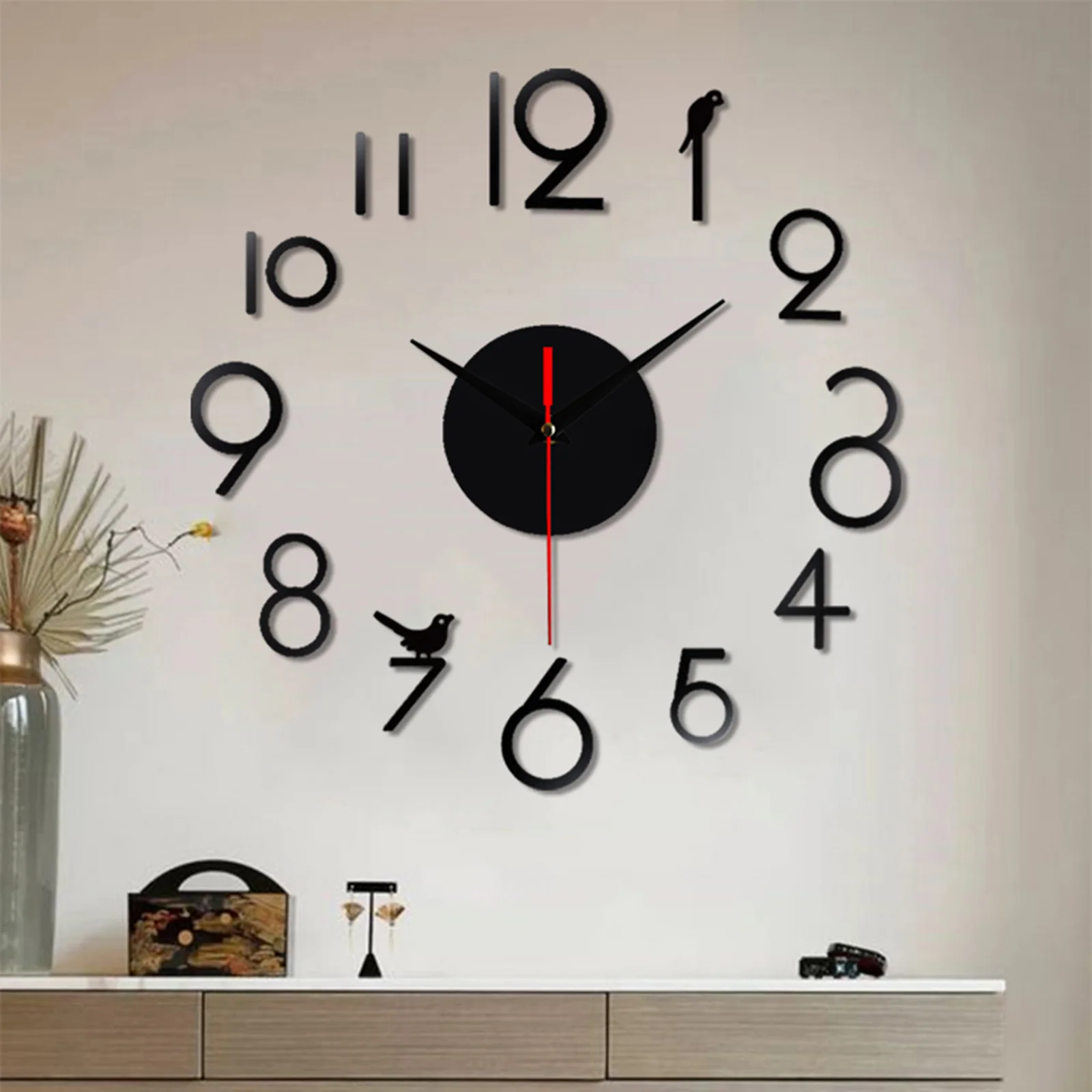 Crisp and Clean Design of a Silently Running 3D Frameless Wall Clock Enabling Easy Customization via DIY Numbers