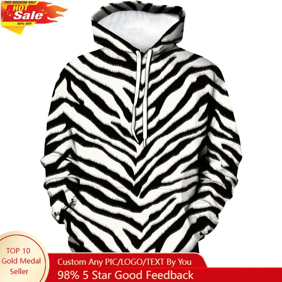 Lurhonp زيبرا طباعة هوديس الرجال امرأة الجدة هوديي الدافئة البلوز مقنعين موضة البلوز ملابس علوية فضفاضة مع جيوب #1