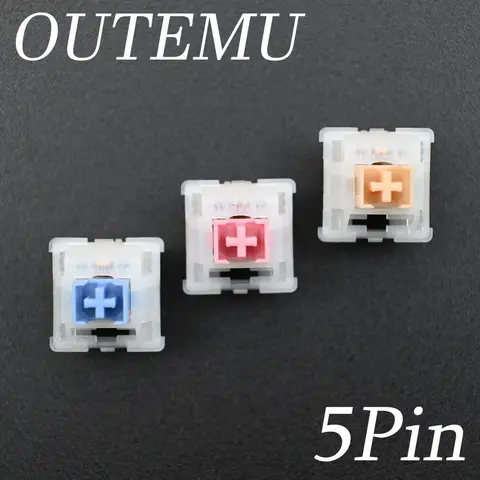 Outemu 스위치 기계식 키보드 Lubed 스위치 5Pin 자동 촉각 선형 블루 핑크 옐로우 옥 사용자 정의 게임 DIY MX 스위치