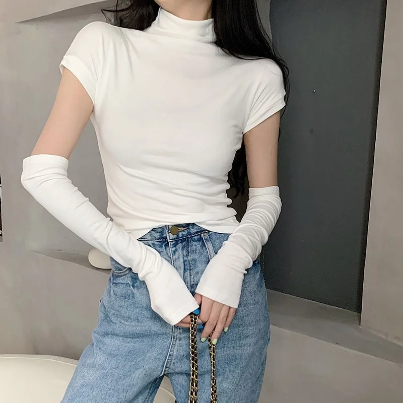 انفصال كم تي شيرت المرأة اليابانية خمر الملابس الربيع مستوحاة الباليه مطوي مطابقة عيد ميلاد الملابس الجمالية Ins #1