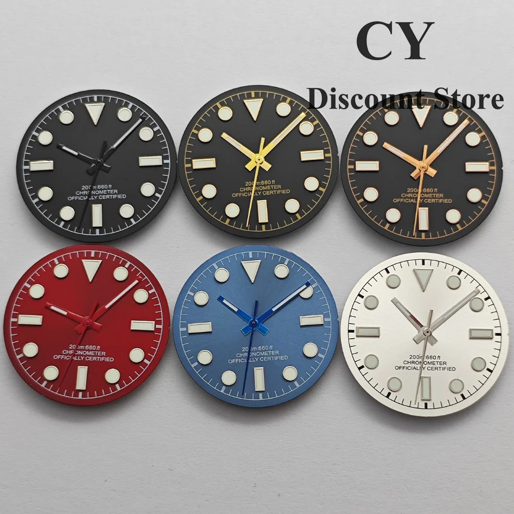 RICHUS 28.5mm Luminous Watch Dial Red Hands & Dial Fit for NH35 NH36 ETA2824 2836 Miyota8215 DG Movement Watch Replacement Part