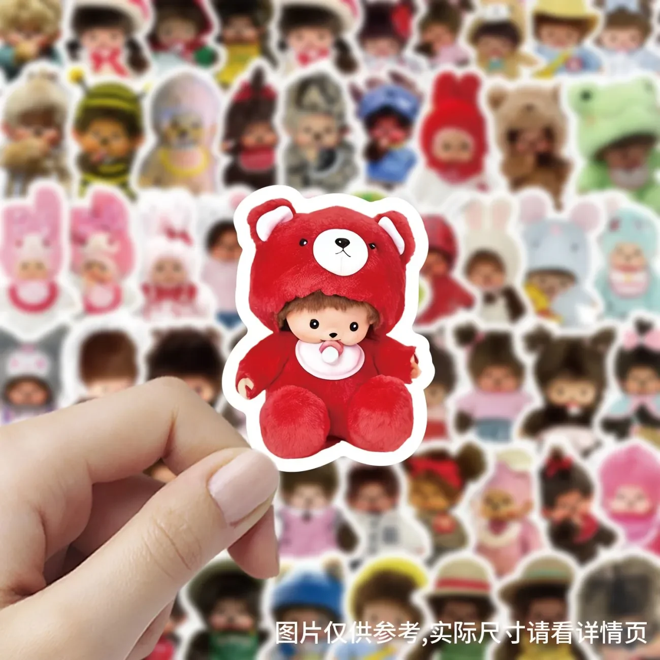 80 pçs kawaii anime para monqiqi adesivos dos desenhos animados decalques de vedação à prova dwaterproof água diy scrapbooking papelaria bonito adesivo presentes