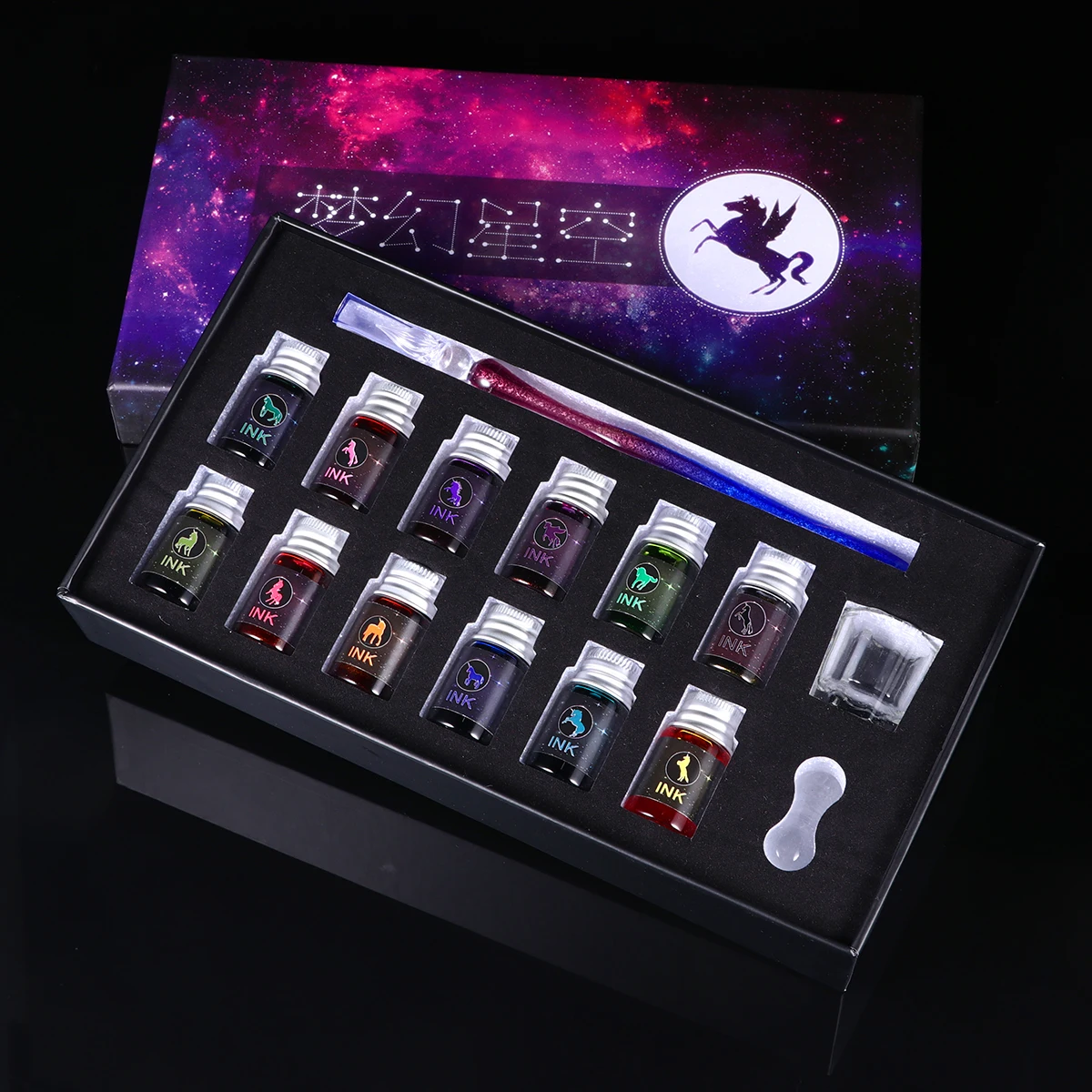 

Crystal Signature Pen Kit Fashion Writing Tools Unique Ink Gift Vintage Dip for