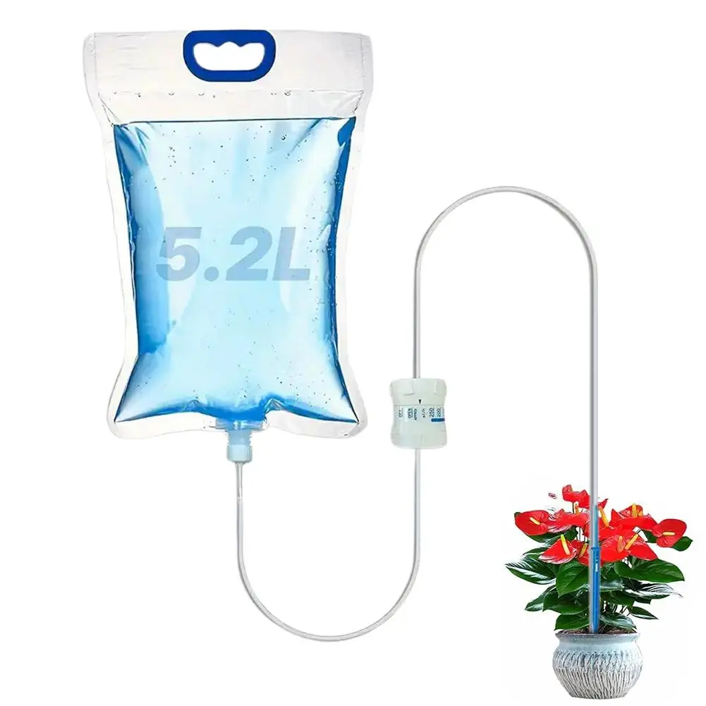 1pc 5.2L  Automatic Watering Device Plant Watering Bag Control Of Water Dripping Flow Water Bag Lazy Travel Dripper Watering