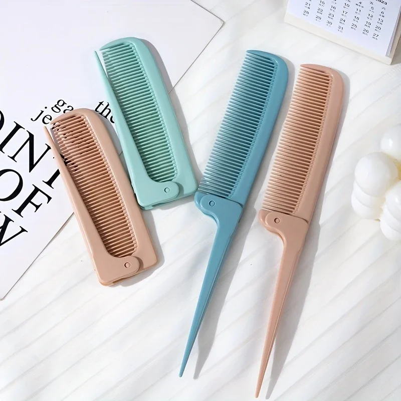 1pc Portable Folding Comb Anti-Static Portable Home,Travel Hair Comb Pocket Comb,Hair Styling Tool,Special For Real Hair Wigs
