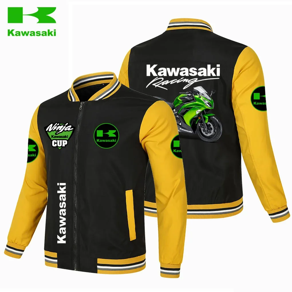 2024 New Jacket Men\'s Hip-hop Baseball Uniform Jacket Casual Street Style Work Jacket Game Kawasaki Sportswear Tops