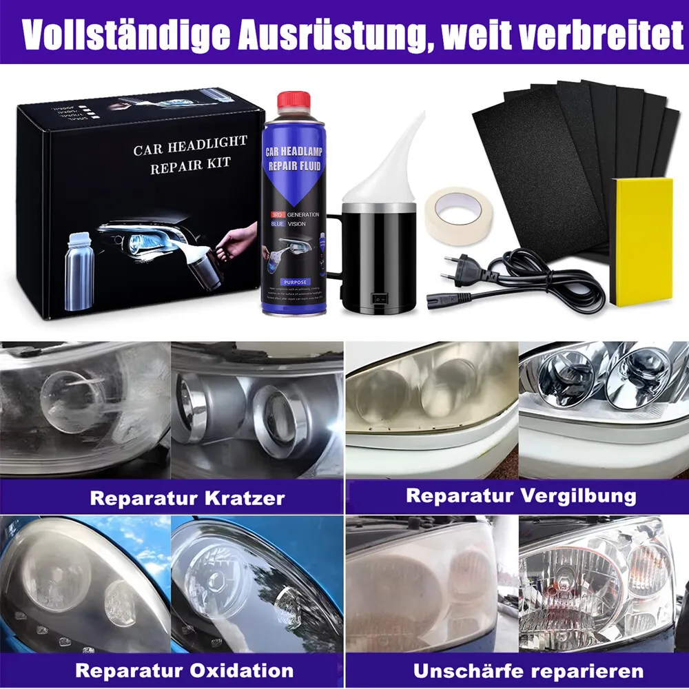Car Headlight Restoration Kit Polymer Liquid Headlight Renovation Clean Lamp Renovation Agent Car Headlight Repair Kit
