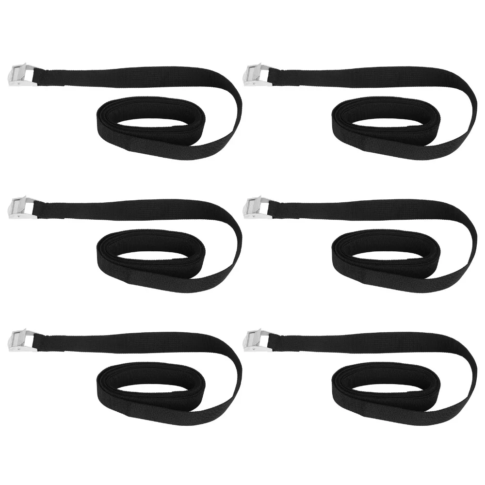 6PCS Adjustable Buckle Heavy Duty Lashing Straps Heavy Duty Black Color Adjustable Lashing Straps Secure Cam Buckle Straps