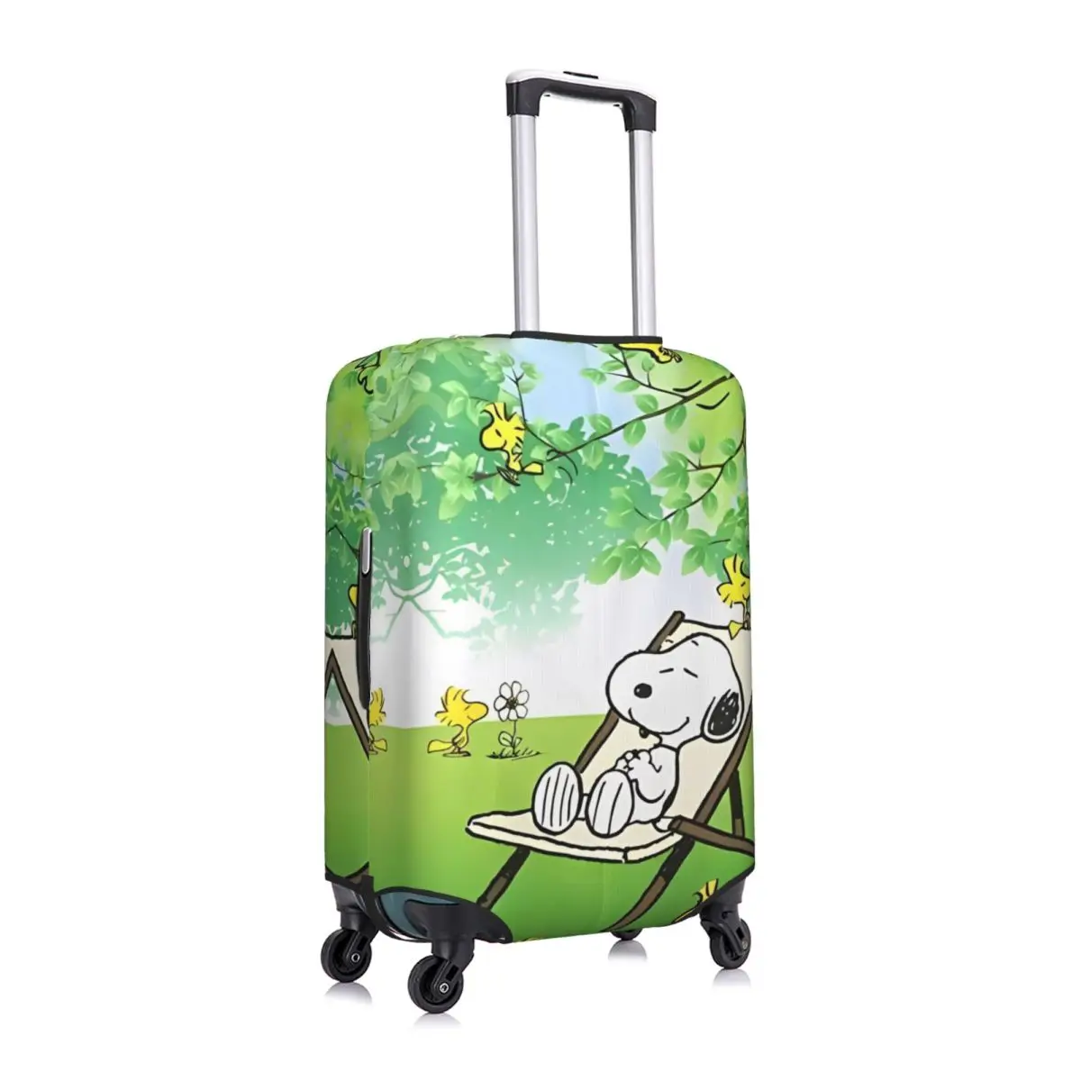 Sanrio Snoopy Woodstock With Friends Suitcase Cover Travel Protector Flight Elastic Luggage Supplies