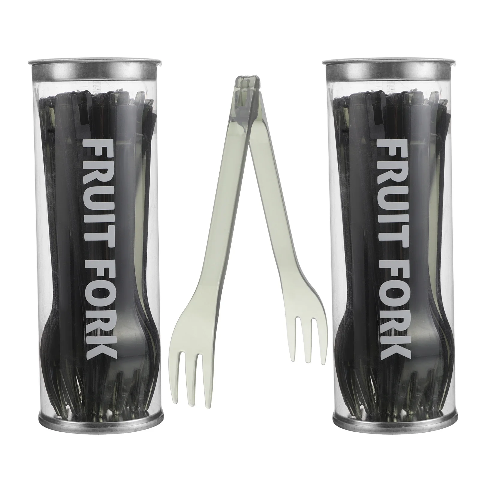 

40Pcs Creative 2-in-1 Fruit Fork Mini Tongs Detachable Dessert Salad Fork Set Small Appetizer Plastic Forks for Parties