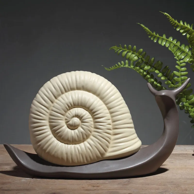 

Nordic Creative Cute Snail Ceramic Ornaments Home Livingroom Table Figurines Decoration Bookcase Office Desktop Furnishing Craft