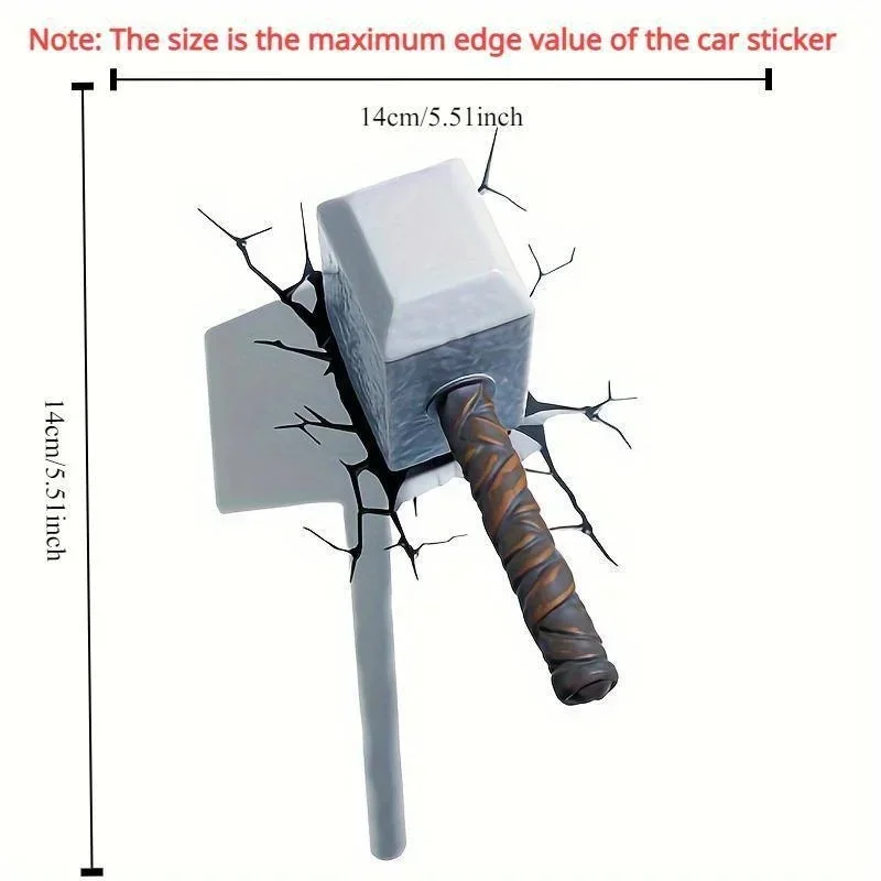 Etiqueta do carro do padrão do crack 3D, Divertimento criativo, Reparação à prova d'água do risco, Adesivos decorativos do corpo, Suprimentos de decoração do carro