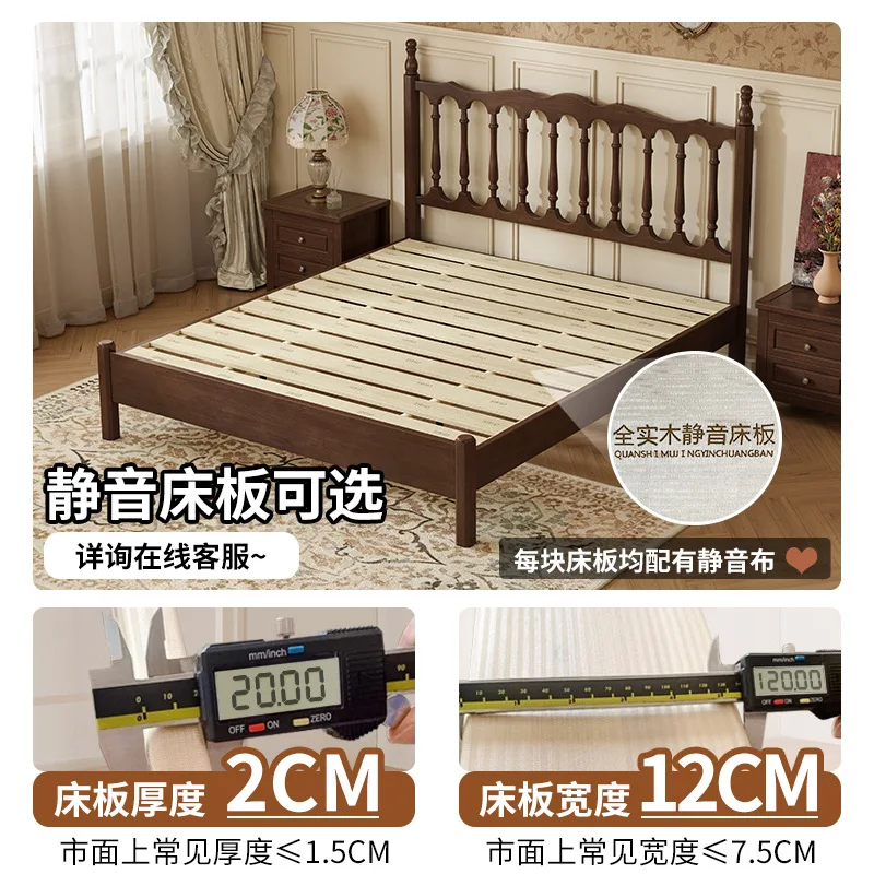 Solid Wood French Retro Bed - 1.8M (US) - usage example