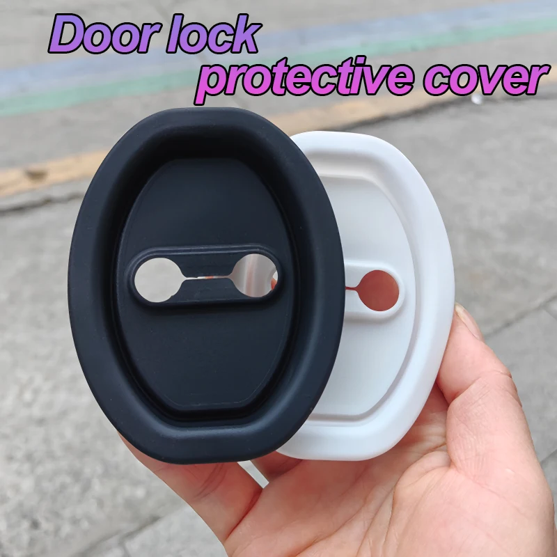 4pcs Universal Silicone Car Door Lock Buckle Protection Cover Elastic Anti-Collision Shock Absorbing Pad Mute Buffering Cushion