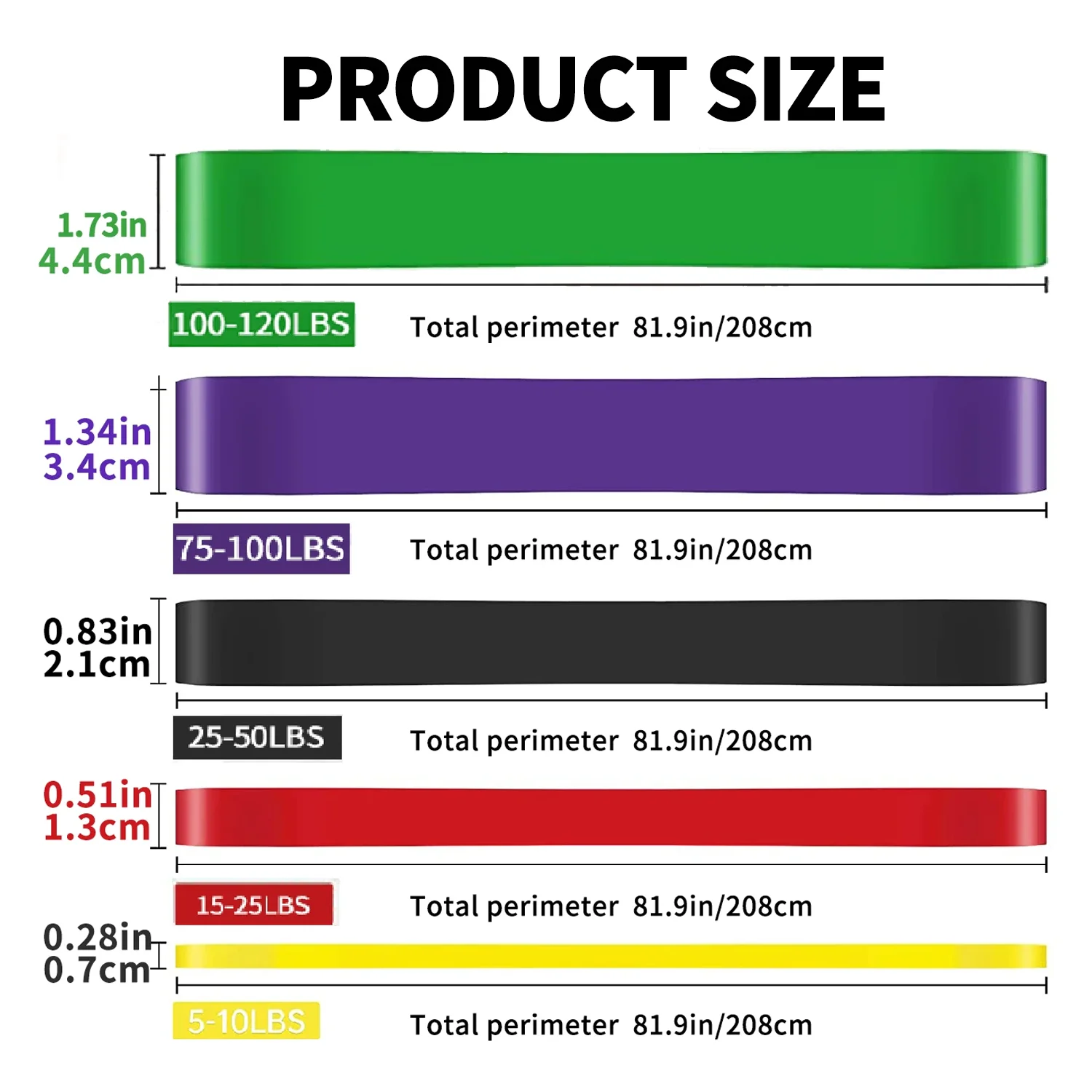 Tough Latex Elastic Rubber Resistance Band,Gym Strength Rubber Band,Pull-Ups Expander Pilates Training Fitness Equipment Unisex