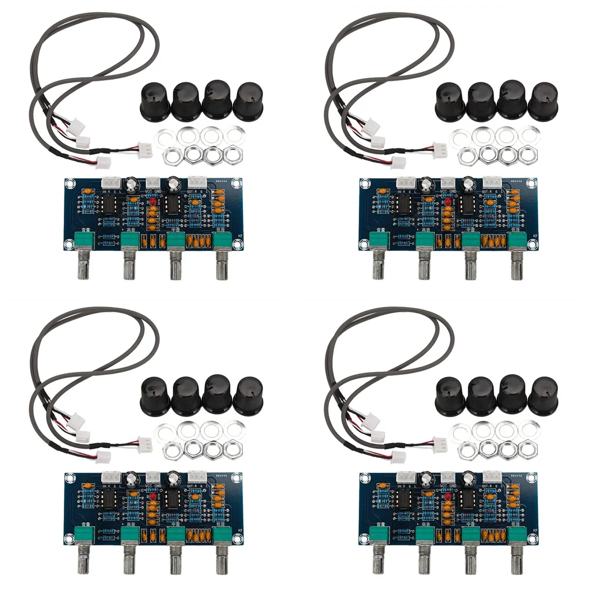 

4X NE5532 Tone Board Preamp Pre-Amp with Treble Bass Volume Adjustment Pre-Amplifier Tone Controller for Amplifier Board