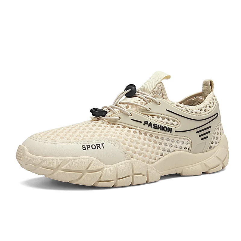 

Summer New Designer Mesh Shoes for Men Solid Color Elastic Band Breathable Outdoor Shoes Male Fashion Casual Sports Shoes Man