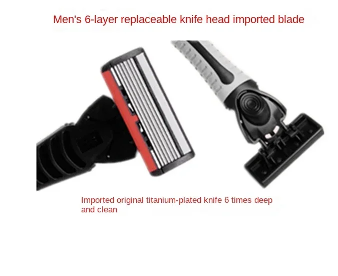 New Design Men Razor Shaving 6 Layer Shaver Reusable Razor Imported Blade Multi Tool Head Change