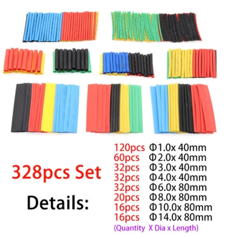 Heat Shrink Tubing Kit 2:1 Shrinkable Wire Shrinking Wrap Connect Cover Cable Repair Protection Cover