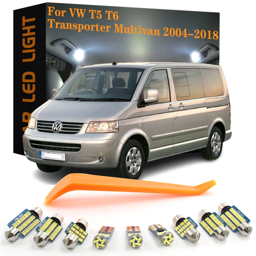 

32pcs Canbus LED Interior Lights For VW Transporter T5 T6 Multivan 2004-2018 Car Dome Vanity Mirror Trunk Glove box Foot Lamps