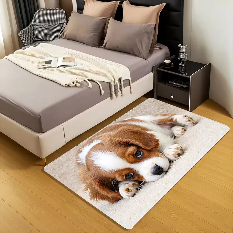 1pc of Adorable Pet Puppy Mat—crafted from Premium Flannel Fabric, Offering Softness and Comfort. It Is Washable and Suitable for Use in Kitchens, Bedrooms