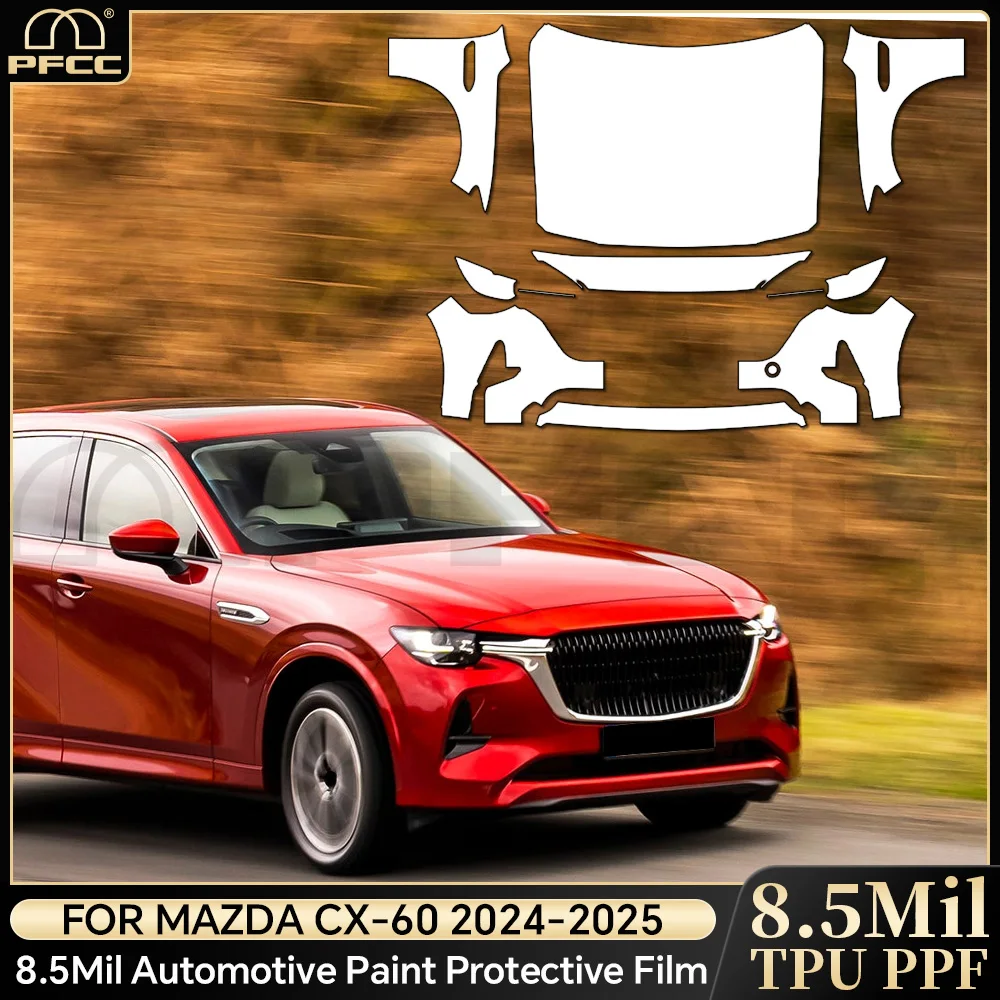 

PPF For Mazda CX60 CX-60 2024-UP Pre-cut Paint Protection Film Clear TPU Anti Scratch Accessories 8.5thick Transparent Sticker