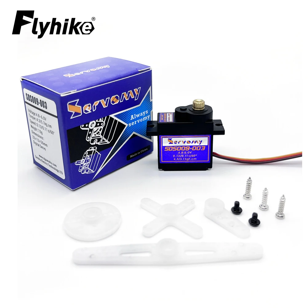 1/4PCS Servomia SDS009-02 SDS009-03 Servo digitale 9g Sec/60 °   Nessun carico 4,8 V per robot per auto RC Drift a corsa piatta