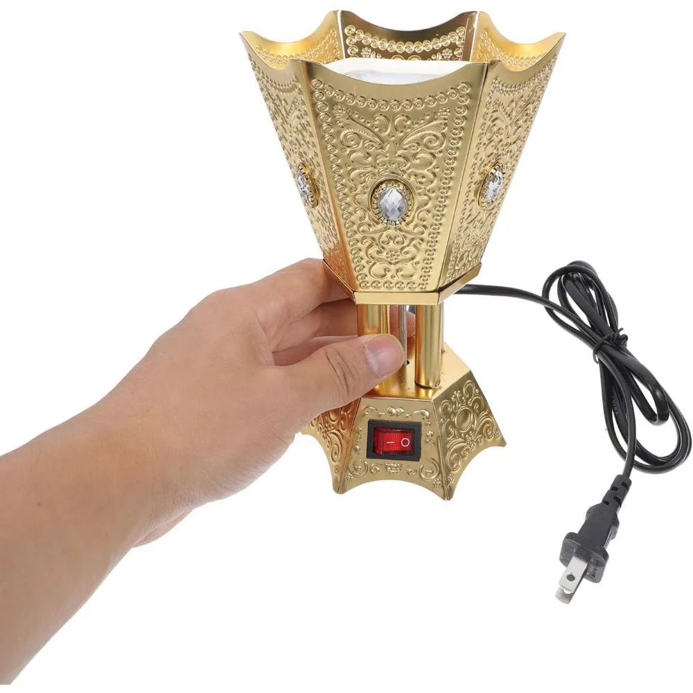 2 قطعة مبخرة كهربائية المكونات في حامل البخور العود لوبان الراتنج الموقد الرجعية الموقد زخرفة العربية ديكور رائحة حرق