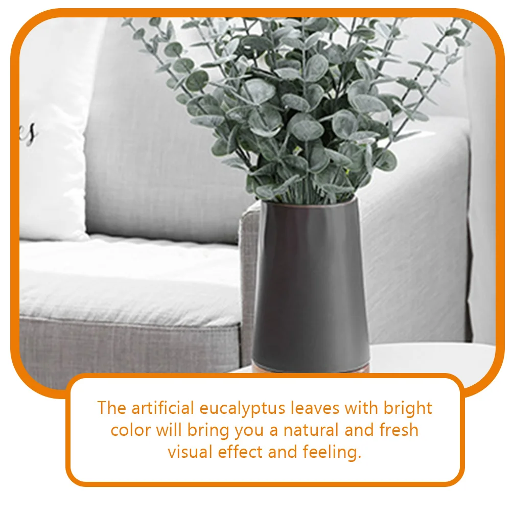 

24pcs Artificial Eucalyptus Stems Real Touch Faux Leaves Natural Looking Simulation Greenery Branches For Home Wedding