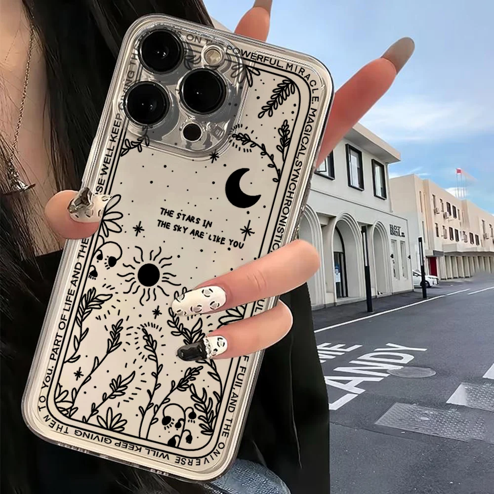 

Fresh Moon Star Phone Case For OPPO Realme C67 C65 C63 C55 C53 C35 C30 C11 12 10 9 8 7 6 5 3 Pro Plus 4G 5G Transparent Cover