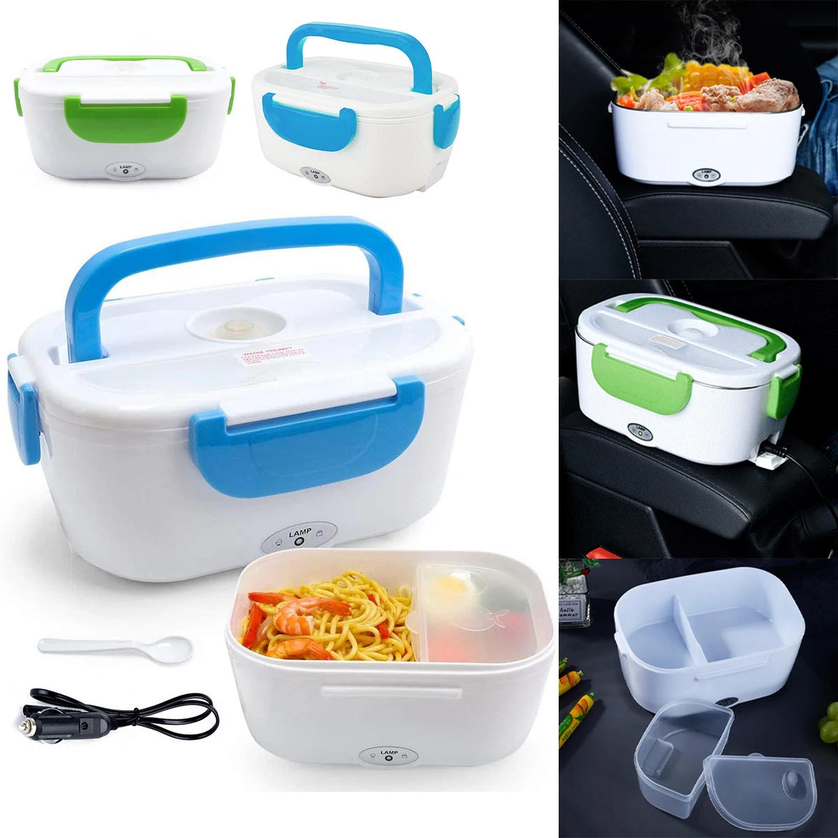 

Electric Lunch Box 1.2L 45W Food Warmer Heater Portable Food Heater for Car Lunch Heating Microwave Electric Heated Lunch Box