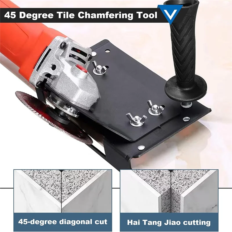 

BAAR-45 Degree Tile Chamfering Tool Angle Grinder Stand Cutter Holder Attachments Adjustable 45° Beveling Bracket Device