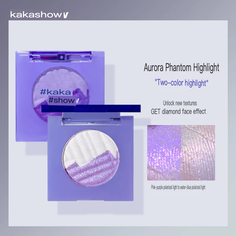 

Kakashow Aurora Bicolor Powder Chameleon Highlight Facelift All-in-one Plate Pearlescent Flash Face Brightening