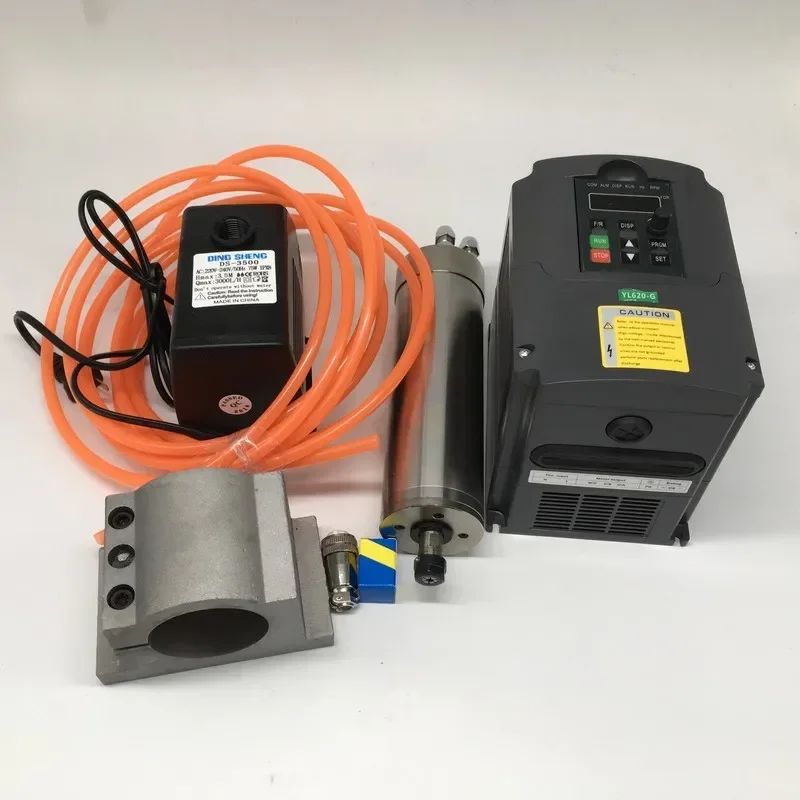 3KW 220v 24000rpm ER20 100mm Water Cooled Spindle Motor + 4kw inverter VFD+75W water pump kit For CNC Engraving Router