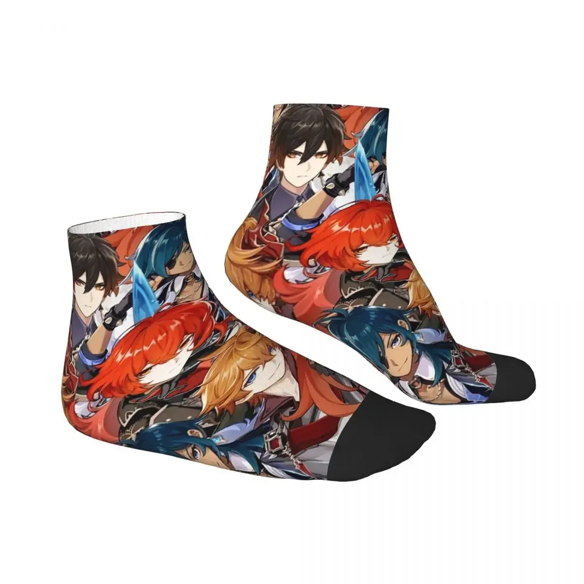 Diluc Genshin Impact Anime Socks Harajuku High Quality Stockings All Season Socks Accessories for Man's Woman's Birthday Present