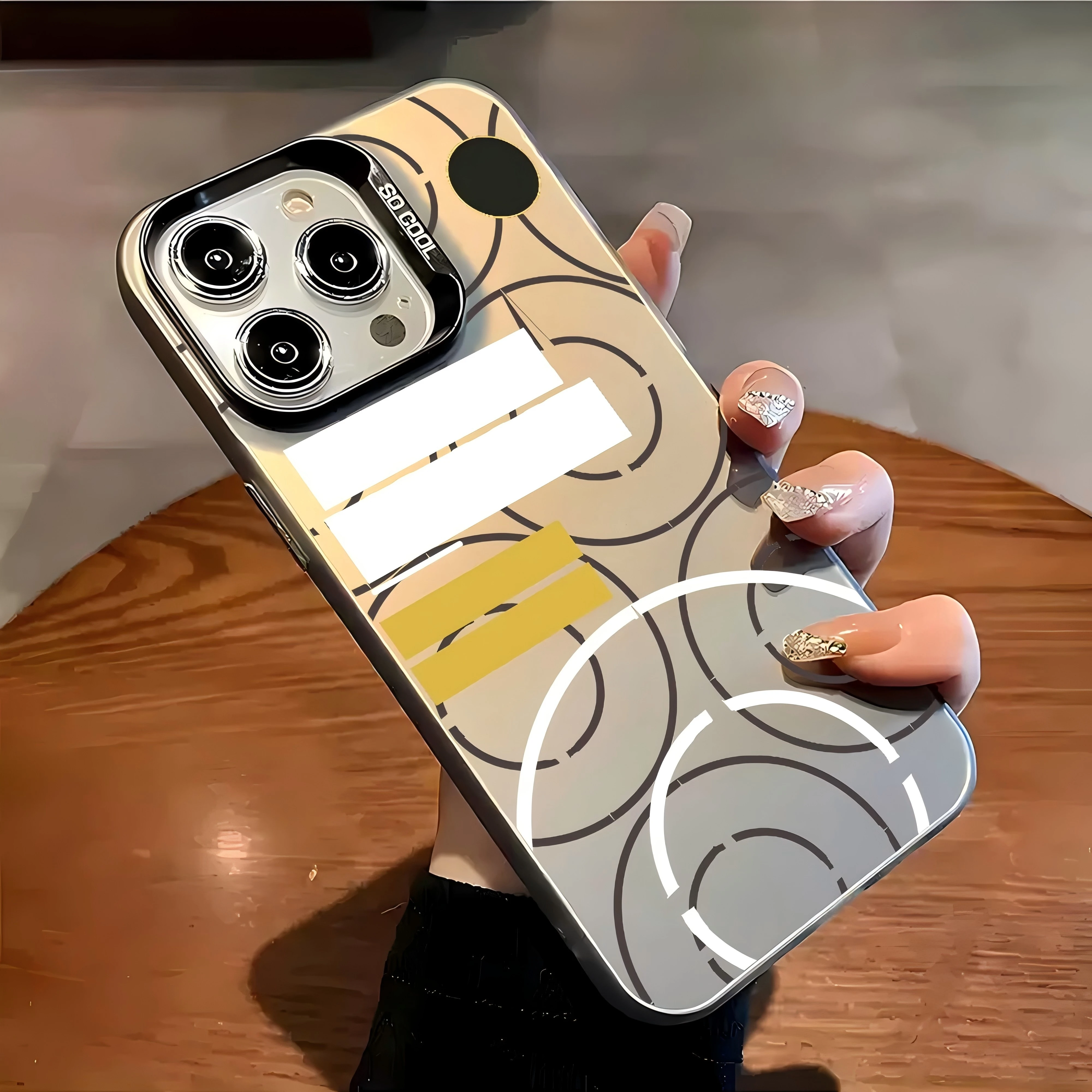 حافظة هاتف بتصميم دائري لهاتف آيفون 16 15 14 13 12 11 Pro/ Max/Plus غطاء خلفي مقاوم للصدمات ومضاد لبصمات الأصابع