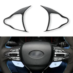 Interior Accessories Carbon Fiber Style Car Steering Wheel Frame Cover Trim For Hyundai Veloster N 2019-2023 Kona N i30N