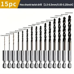 5PC 1.5mm-6.5mm Cobalt Coated Twist Drill Bit Set HSS M35 Gun Drill Bit For Wood/Metal Hole Cutter Power Tools