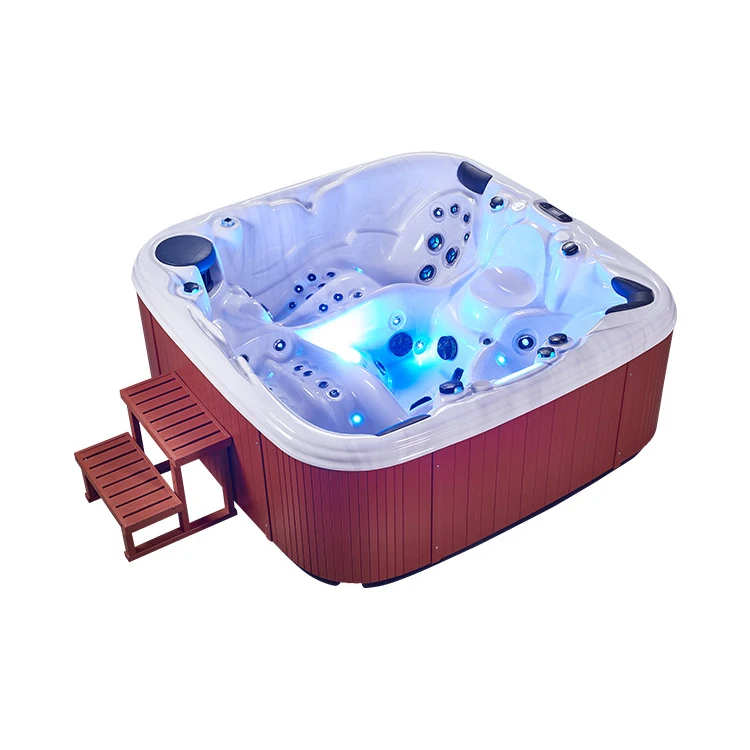 Hot Sale Factory Price Fiberglass Material Shells 5 Persons Hot Tub Pool With 3 Headrest