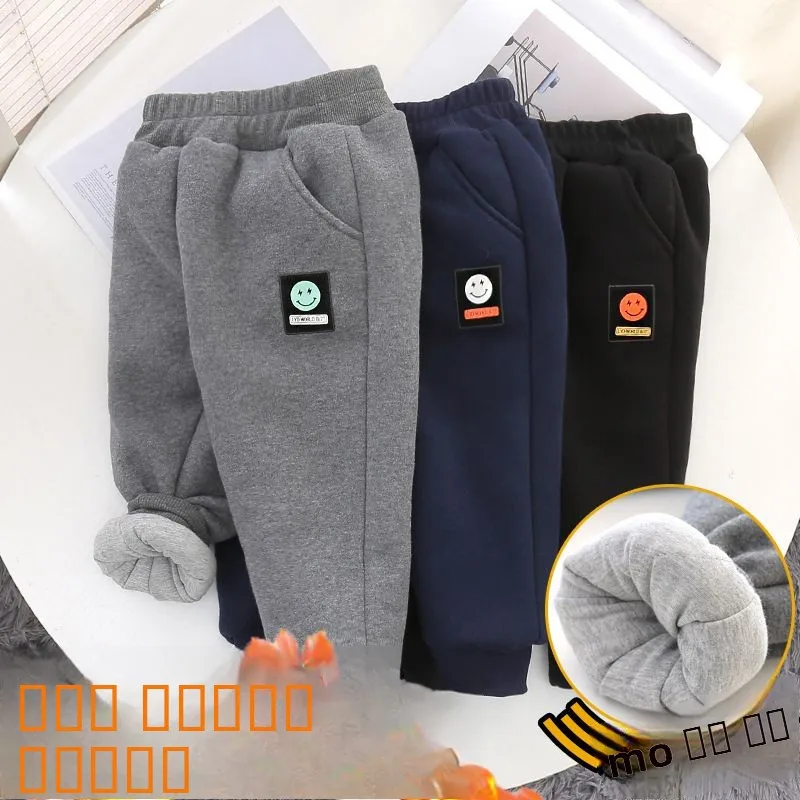 

Утепленные хлопковые спортивные брюки для мальчиков и девочек, зимняя верхняя одежда, теплые брюки для малышей и младенцев