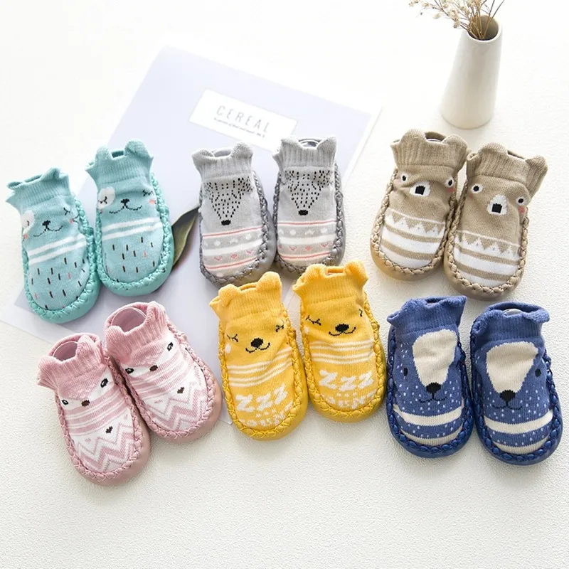 Fashion Baby Socks Rubber Soles Newborn Sock Autumn Winter Children Non-slip Soft Sole Socks