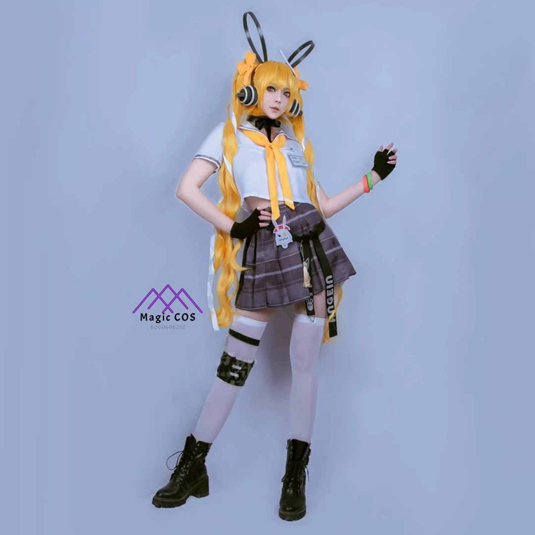 

Game Honor of Kings Cosplay Manga Crossover Costume Anime Angela Role Playing Cute JK Uniform Dress Wig for Women ComicCon Party