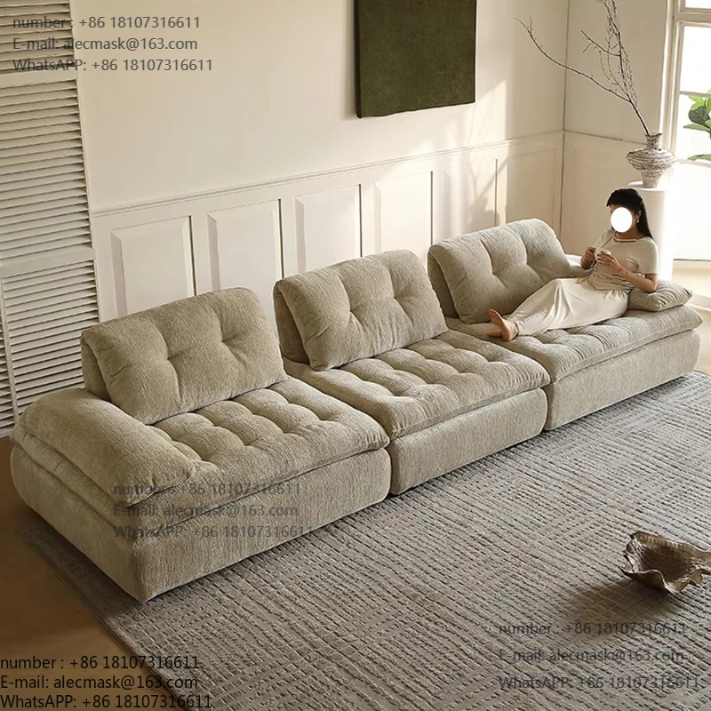 

Large Villa Cloud Couches Modern Living Room Sofas for Home Elegant Minimalist Style Fabric Sofa High End Lazy Wide Seat Sofa