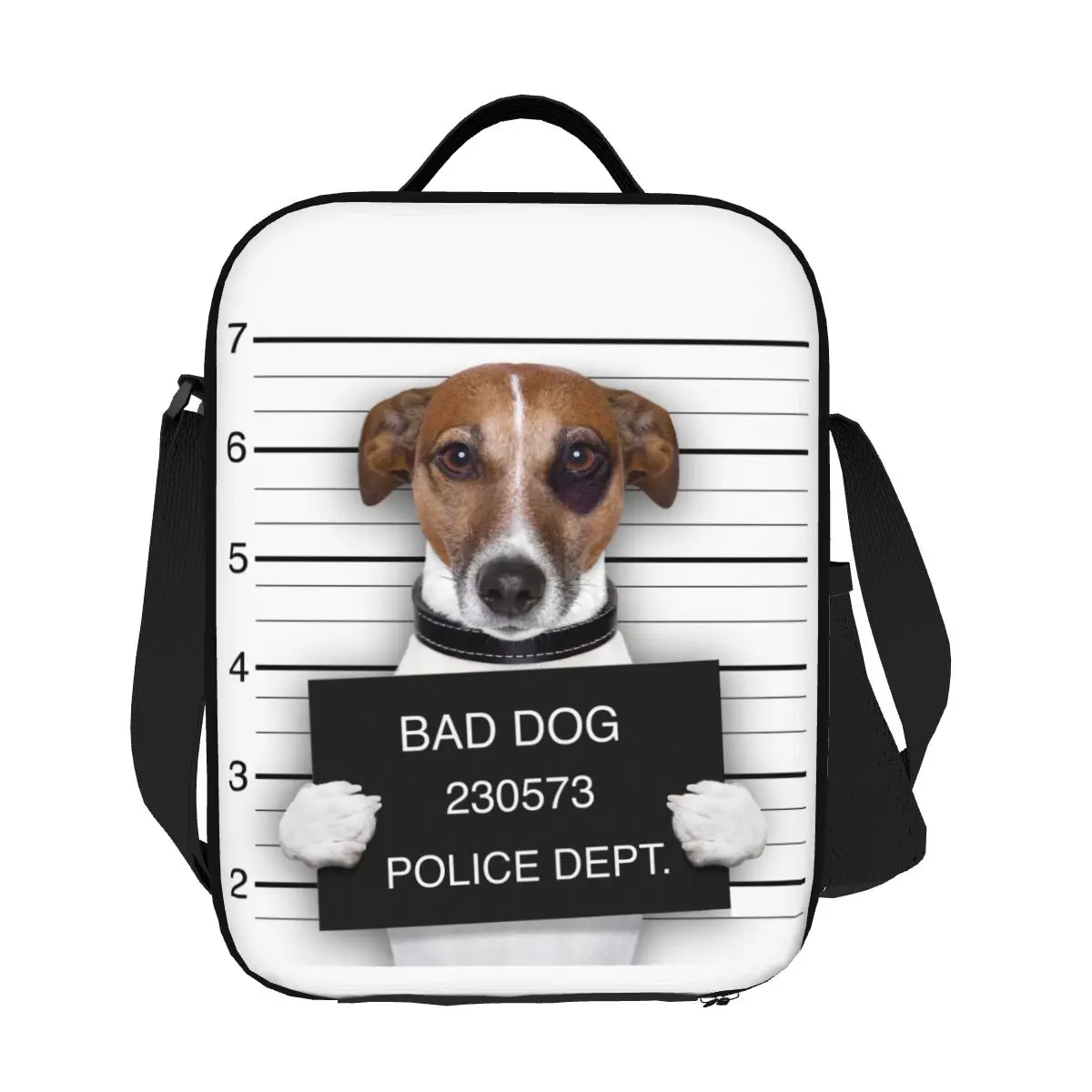 Custom Grappige Slechte Hond Jack Russell Terriër Lunchtas Mannen Vrouwen Warme Koeler Geïsoleerde Lunchbox Voor Studentenschool