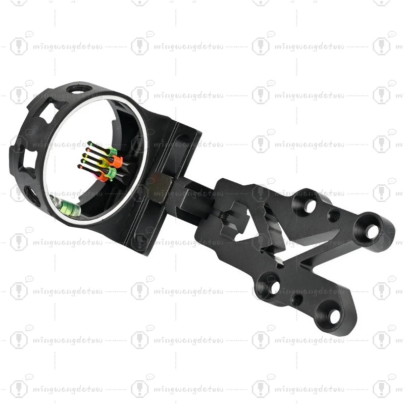 SP015 Compound Pulley Five-needle Sight for Archery, Two-way Adjustable with Level Sight Light