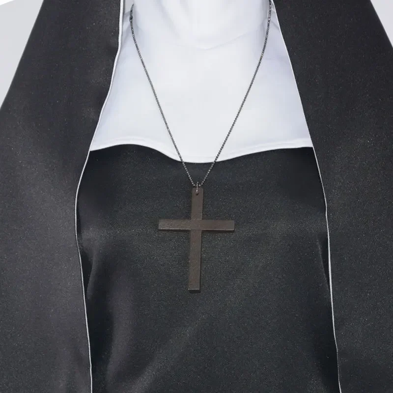 Halloween Nun Cosplay CostumeTraditional Adult Valak Black Religious Robe Suit Halloween Party Demon Nun Performance Clothes view 5
